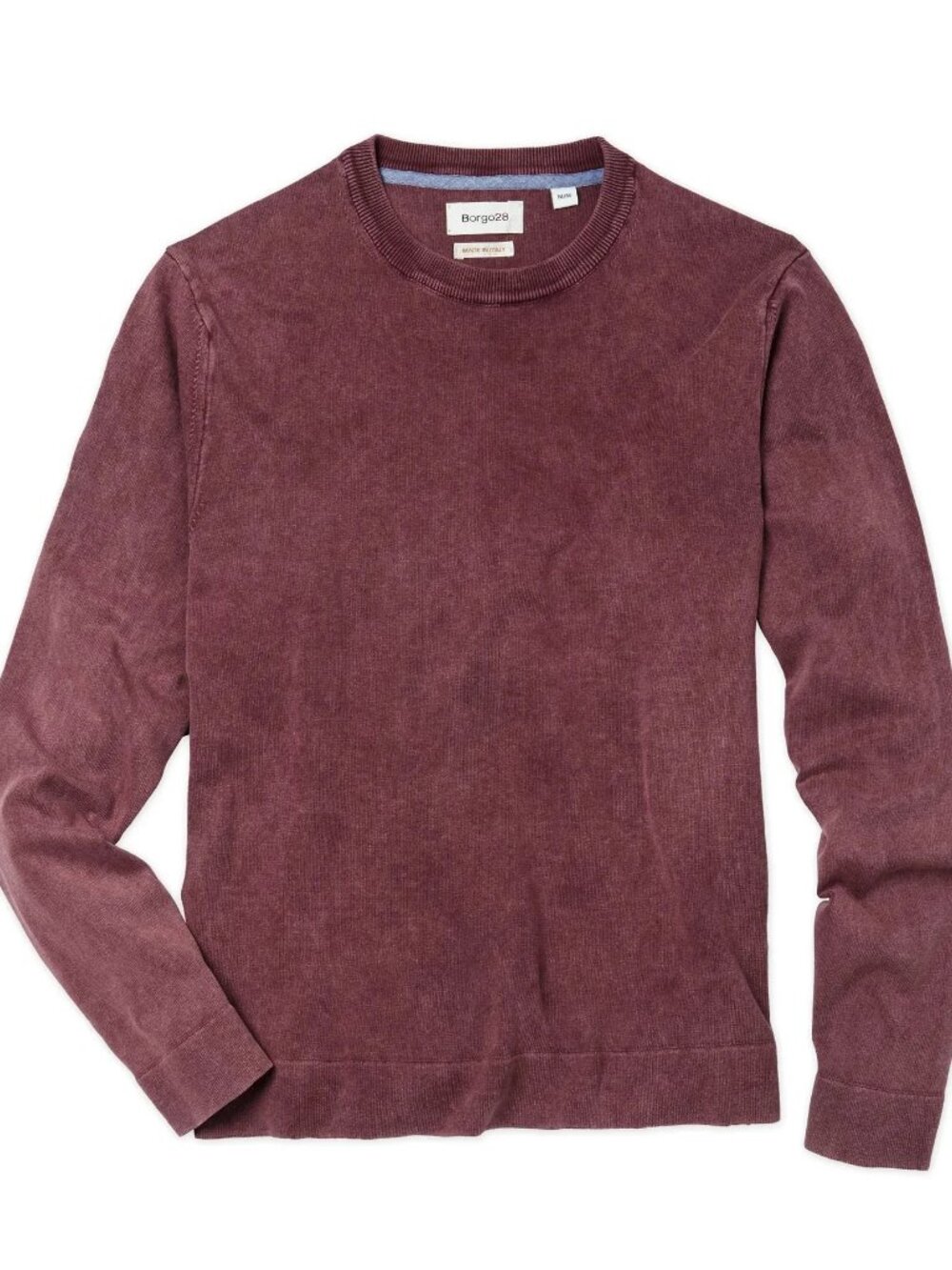 Borgo28 Burgundy Vintage Wash Cotton Crewneck Sweatshirt/20538